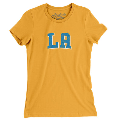 L.a. Varsity Women's T-Shirt-Gold-Allegiant Goods Co. Vintage Sports Apparel