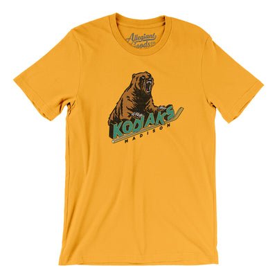 Madison Kodiaks Men/Unisex T-Shirt-Gold-Allegiant Goods Co. Vintage Sports Apparel