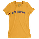 New Orleans Varsity Women's T-Shirt-Gold-Allegiant Goods Co. Vintage Sports Apparel
