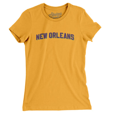 New Orleans Varsity Women's T-Shirt-Gold-Allegiant Goods Co. Vintage Sports Apparel