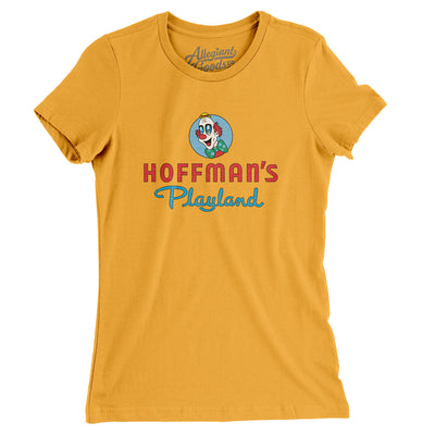 Hoffmans Playland Amusement Park Women's T-Shirt-Gold-Allegiant Goods Co. Vintage Sports Apparel