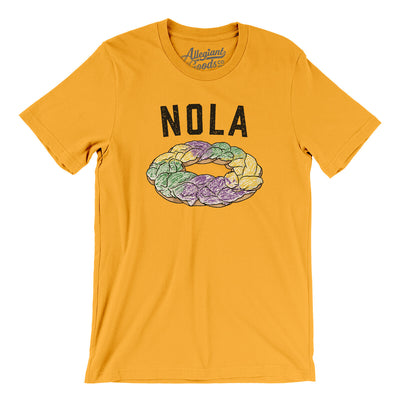 New Orleans King Cake Men/Unisex T-Shirt-Gold-Allegiant Goods Co. Vintage Sports Apparel