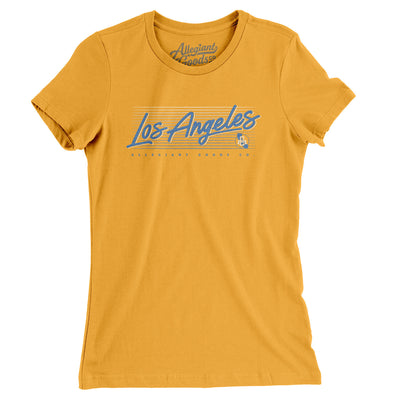 Los Angeles Retro Women's T-Shirt-Gold-Allegiant Goods Co. Vintage Sports Apparel