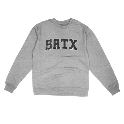 Satx Varsity Midweight Crewneck Sweatshirt-Grey Heather-Allegiant Goods Co. Vintage Sports Apparel