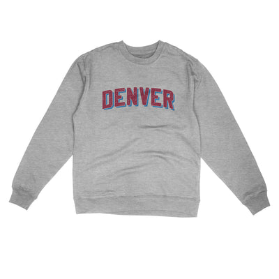 Denver Varsity Midweight Crewneck Sweatshirt-Grey Heather-Allegiant Goods Co. Vintage Sports Apparel