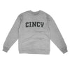 Cincy Varsity Midweight Crewneck Sweatshirt-Grey Heather-Allegiant Goods Co. Vintage Sports Apparel