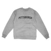 Pittsburgh Varsity Midweight Crewneck Sweatshirt-Grey Heather-Allegiant Goods Co. Vintage Sports Apparel