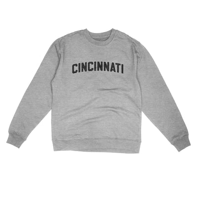 Cincinnati Varsity Midweight Crewneck Sweatshirt-Grey Heather-Allegiant Goods Co. Vintage Sports Apparel
