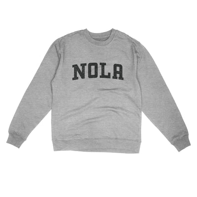 Nola Varsity Midweight Crewneck Sweatshirt-Grey Heather-Allegiant Goods Co. Vintage Sports Apparel