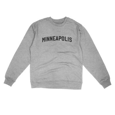 Minneapolis Varsity Midweight Crewneck Sweatshirt-Grey Heather-Allegiant Goods Co. Vintage Sports Apparel