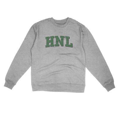 Hnl Varsity Midweight Crewneck Sweatshirt-Grey Heather-Allegiant Goods Co. Vintage Sports Apparel