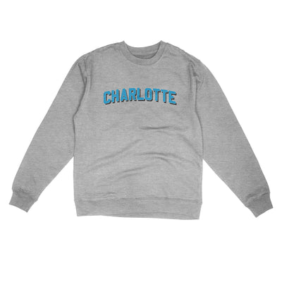 Charlotte Varsity Midweight Crewneck Sweatshirt-Grey Heather-Allegiant Goods Co. Vintage Sports Apparel