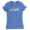 Los Angeles Retro Women's T-Shirt-Heather Columbia Blue-Allegiant Goods Co. Vintage Sports Apparel