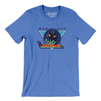 Madison Monsters Men/Unisex T-Shirt-Heather Columbia Blue-Allegiant Goods Co. Vintage Sports Apparel