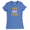 Los Angeles 213 Women's T-Shirt-Heather Columbia Blue-Allegiant Goods Co. Vintage Sports Apparel
