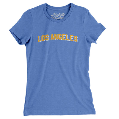 Los Angeles Varsity Women's T-Shirt-Heather Columbia Blue-Allegiant Goods Co. Vintage Sports Apparel