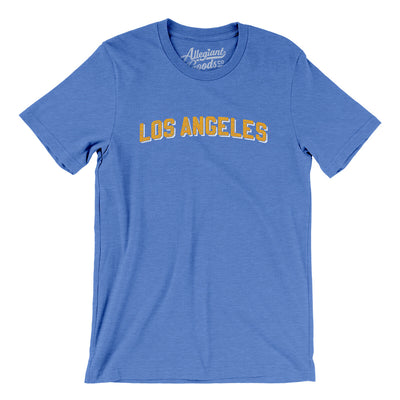 Los Angeles Varsity Men/Unisex T-Shirt-Heather Columbia Blue-Allegiant Goods Co. Vintage Sports Apparel