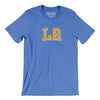 L.a. Varsity Men/Unisex T-Shirt-Heather Columbia Blue-Allegiant Goods Co. Vintage Sports Apparel