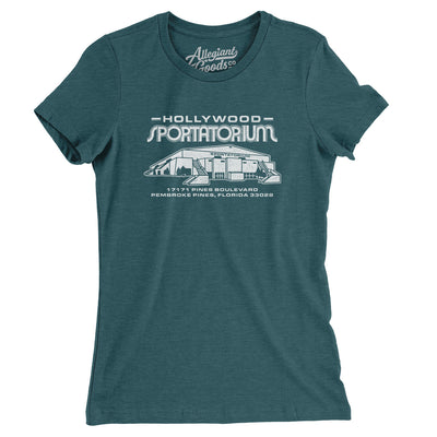 Hollywood Sportatorium Women's T-Shirt-Heather Deep Teal-Allegiant Goods Co. Vintage Sports Apparel