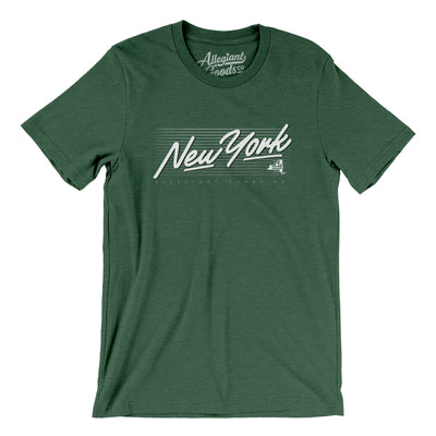 New York Retro Men/Unisex T-Shirt-Heather Forest-Allegiant Goods Co. Vintage Sports Apparel