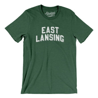 East Lansing Michigan Varsity Men/Unisex T-Shirt-Allegiant Goods Co. Vintage Sports Apparel