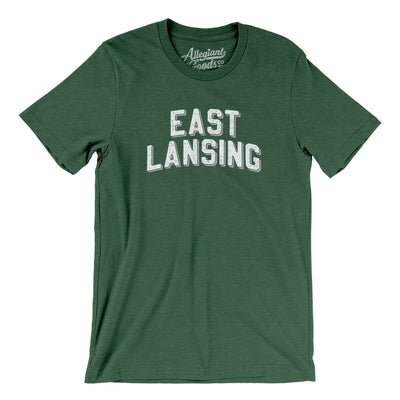 East Lansing Michigan Varsity Men/Unisex T-Shirt-Heather Forest-Allegiant Goods Co. Vintage Sports Apparel