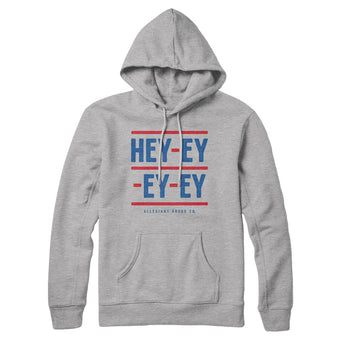 Hey-Ey-Ey-Ey Hoodie-Heather Grey-Allegiant Goods Co. Vintage Sports Apparel
