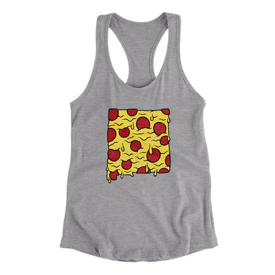 New Mexico Pizza State Women's Racerback Tank-Heather Grey-Allegiant Goods Co. Vintage Sports Apparel