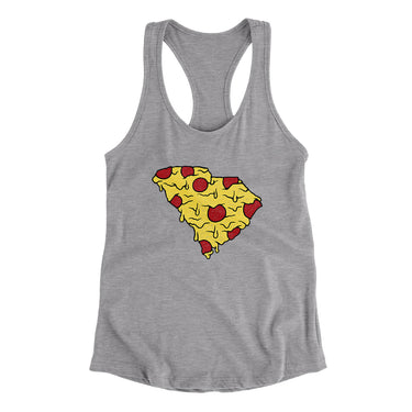 South Carolina Pizza State Women's Racerback Tank-Heather Grey-Allegiant Goods Co. Vintage Sports Apparel
