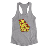 Georgia Pizza State Women's Racerback Tank-Heather Grey-Allegiant Goods Co. Vintage Sports Apparel