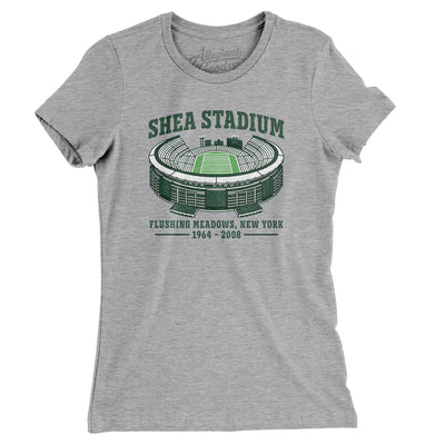 Shea Stadium Women's T-Shirt-Heather Grey-Allegiant Goods Co. Vintage Sports Apparel