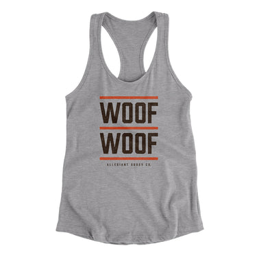 Woof Woof Women's Racerback Tank-Allegiant Goods Co. Vintage Sports Apparel
