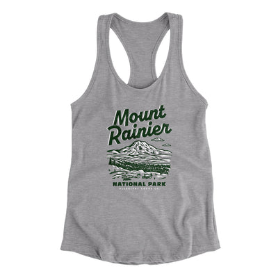 Mount Rainier National Park Women's Racerback Tank-Heather Grey-Allegiant Goods Co. Vintage Sports Apparel