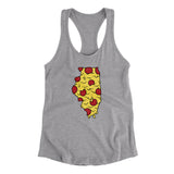 Illinois Pizza State Women's Racerback Tank-Heather Grey-Allegiant Goods Co. Vintage Sports Apparel