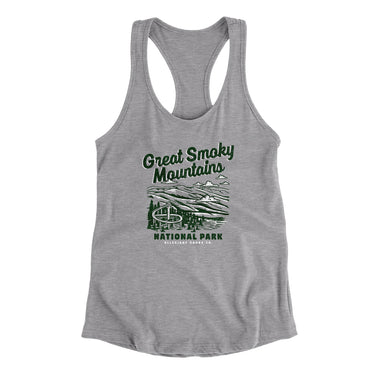 Great Smoky Mountains National Park Women's Racerback Tank-Heather Grey-Allegiant Goods Co. Vintage Sports Apparel