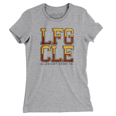 Lfg Cle Women's T-Shirt-Heather Grey-Allegiant Goods Co. Vintage Sports Apparel