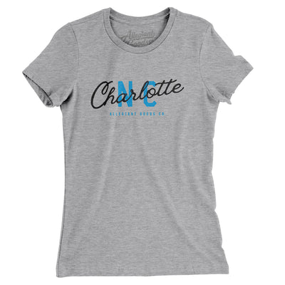 Charlotte Overprint Women's T-Shirt-Heather Grey-Allegiant Goods Co. Vintage Sports Apparel