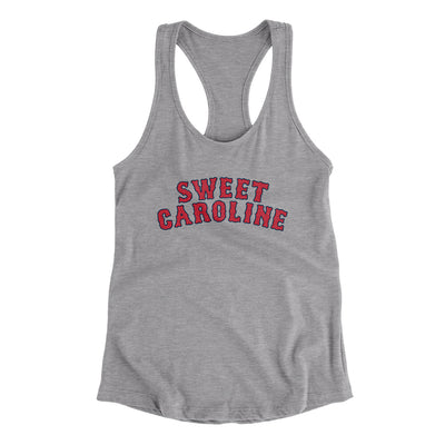 Boston Sweet Caroline Women's Racerback Tank-Heather Grey-Allegiant Goods Co. Vintage Sports Apparel