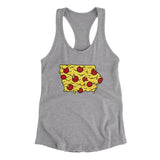 Iowa Pizza State Women's Racerback Tank-Heather Grey-Allegiant Goods Co. Vintage Sports Apparel