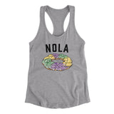New Orleans King Cake Women's Racerback Tank-Heather Grey-Allegiant Goods Co. Vintage Sports Apparel