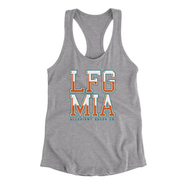 Lfg Mia Women's Racerback Tank-Heather Grey-Allegiant Goods Co. Vintage Sports Apparel