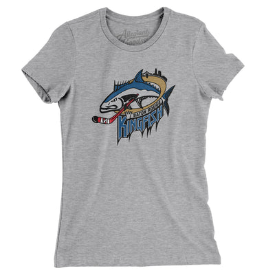 Baton Rouge Kingfish Women's T-Shirt-Heather Grey-Allegiant Goods Co. Vintage Sports Apparel