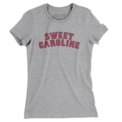 Boston Sweet Caroline Women's T-Shirt-Heather Grey-Allegiant Goods Co. Vintage Sports Apparel