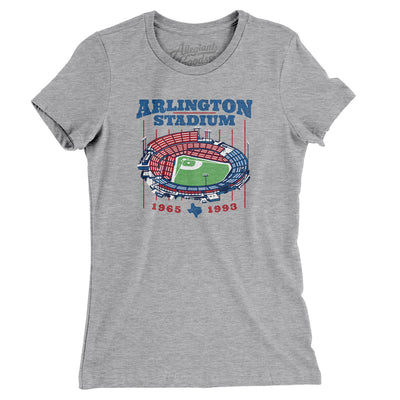 Arlington Stadium Women's T-Shirt-Heather Grey-Allegiant Goods Co. Vintage Sports Apparel