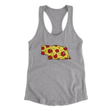 Nebraska Pizza State Women's Racerback Tank-Heather Grey-Allegiant Goods Co. Vintage Sports Apparel