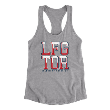 Lfg Tor Women's Racerback Tank-Heather Grey-Allegiant Goods Co. Vintage Sports Apparel