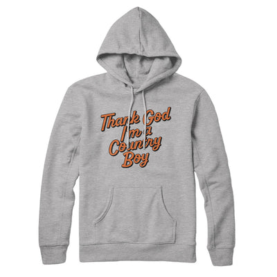 Thank God I’m A Country Boy Hoodie-Heather Grey-Allegiant Goods Co. Vintage Sports Apparel