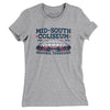 Mid-South Coliseum Women's T-Shirt-Heather Grey-Allegiant Goods Co. Vintage Sports Apparel