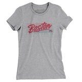 Boston Retro Women's T-Shirt-Heather Grey-Allegiant Goods Co. Vintage Sports Apparel
