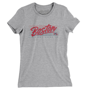 Boston Retro Women's T-Shirt-Heather Grey-Allegiant Goods Co. Vintage Sports Apparel